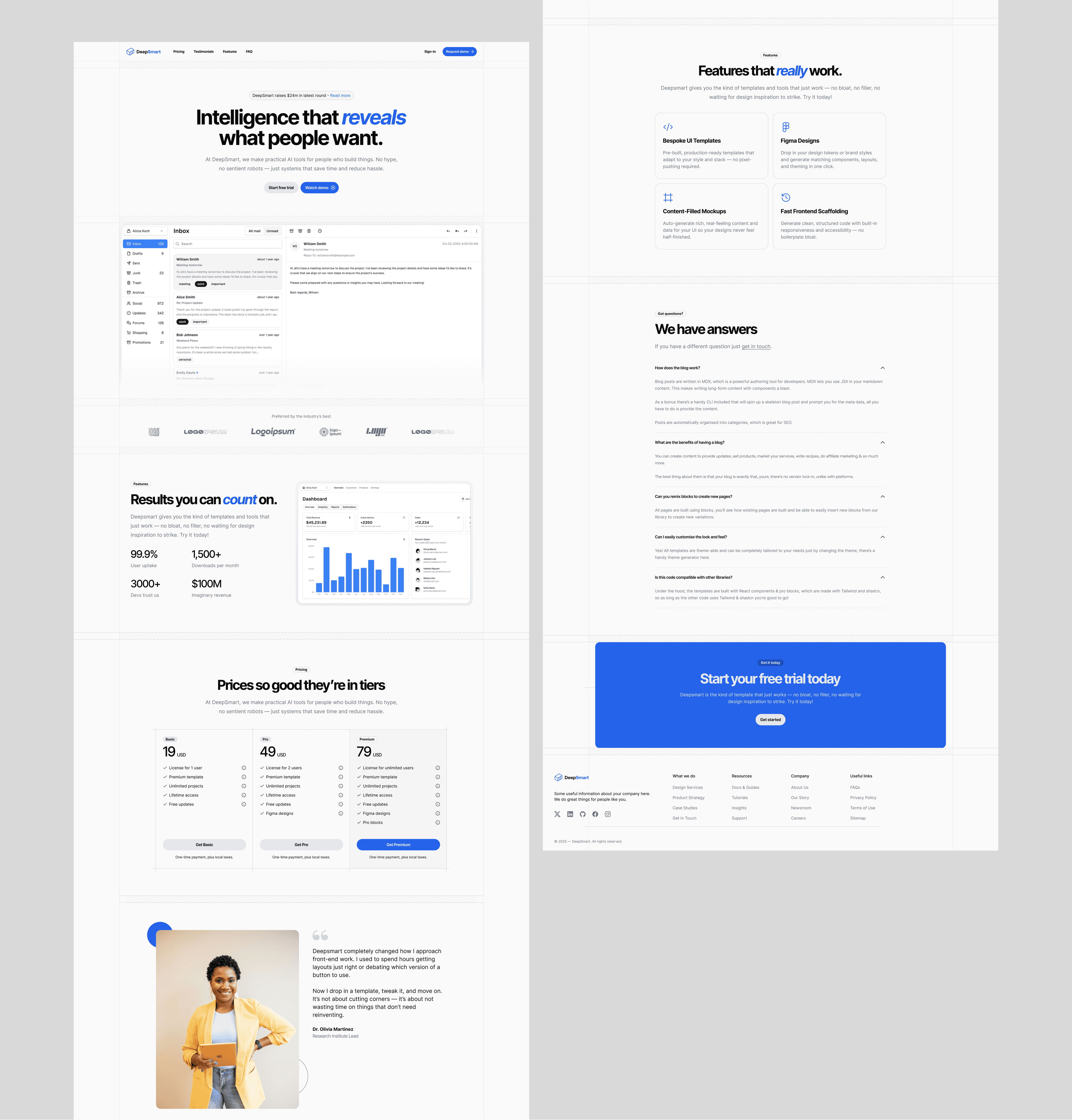 Full view of Nimble template and components.