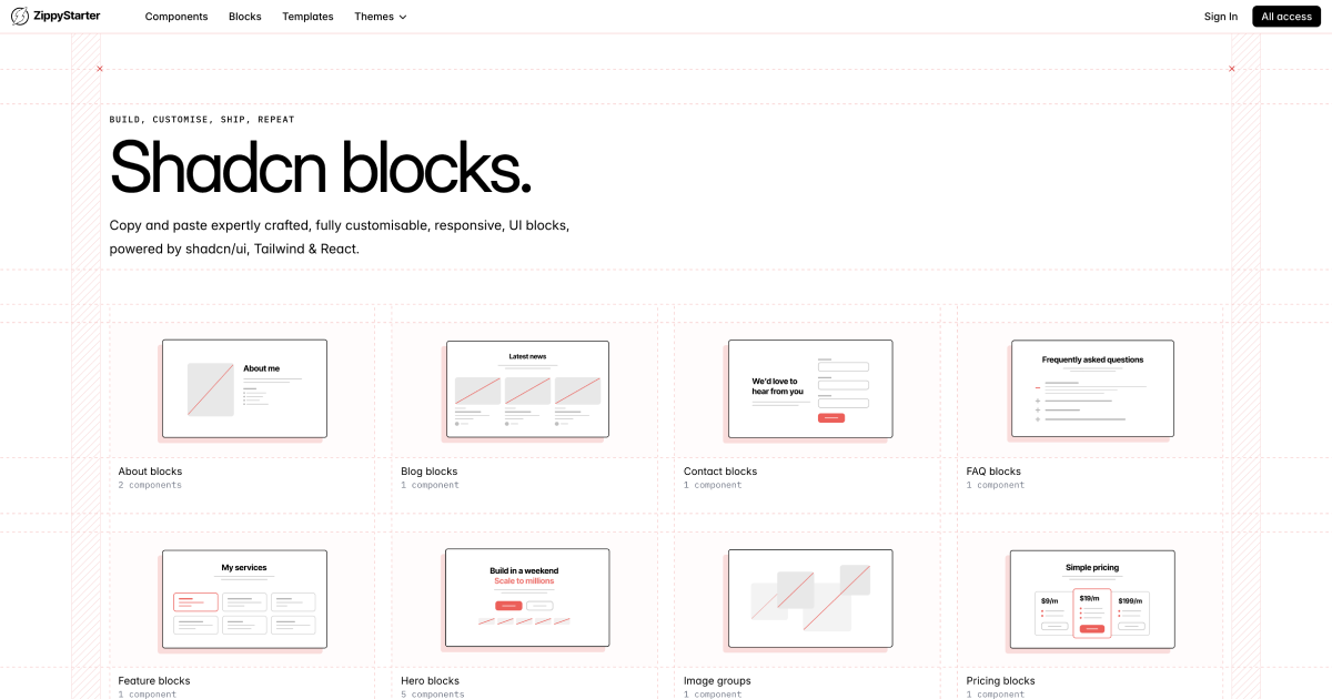 Shadcn blocks